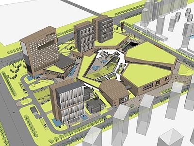 现代商场建筑 商业中心 商业综合体