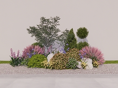 灌木 灌木花境 植物组合 花草组合 植物堆植物造景 乔木植物景观