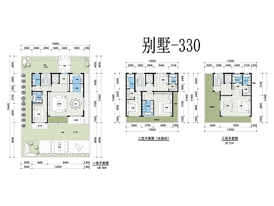 现代别墅建筑 三层别墅 施工图