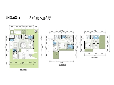 现代别墅建筑 三层别墅 施工图
