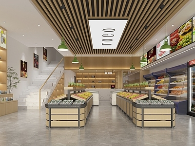 现代原木水果店 水果店 礼品店 现代鲜果店