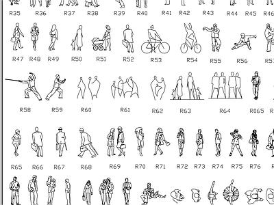 人物 平立面人物素材 施工图