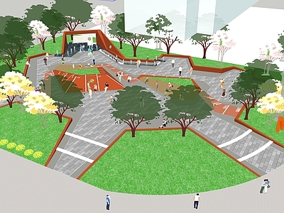 现代口袋公园 广场 口袋公园 体育公园