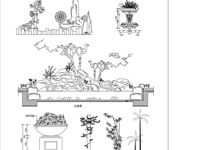 植物图例库 植物立面组合 施工图