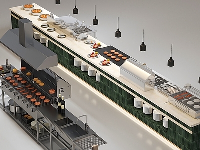 厨房用品 食材展示柜台 厨房用品