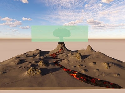 现代微地形 火山 地形 小场景 天气气候 火
