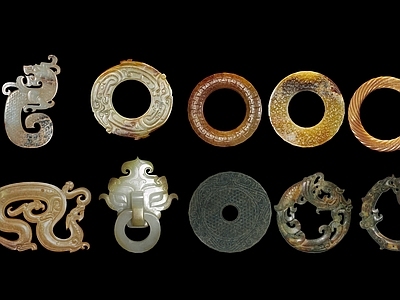 中式其他摆件 古代玉器 图案纹样 春秋秦汉 传统文化 玉龙玉璧