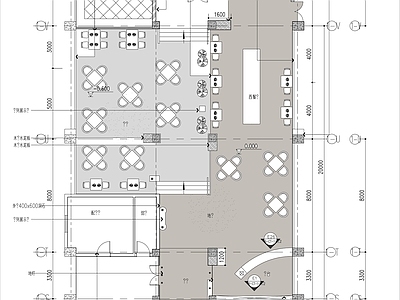 现代中餐厅 主题餐厅 平面布置图 施工图