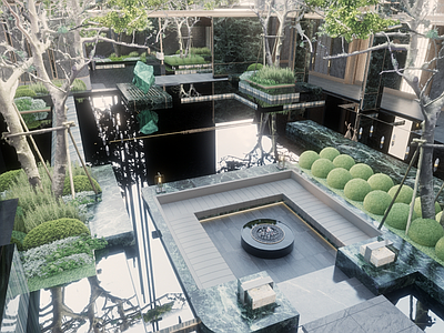 现代小区建筑 小区入口景观建筑 示范区景观 小区中庭景观