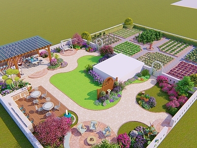 美式现代屋顶花园 厂区美式屋顶花园
