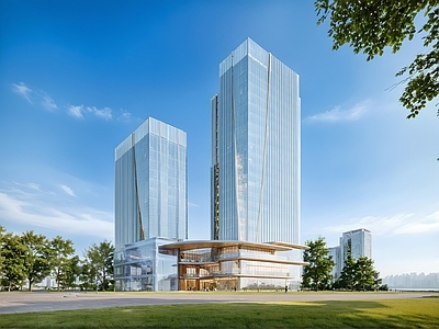 现代商场建筑 商业裙楼 商业高层