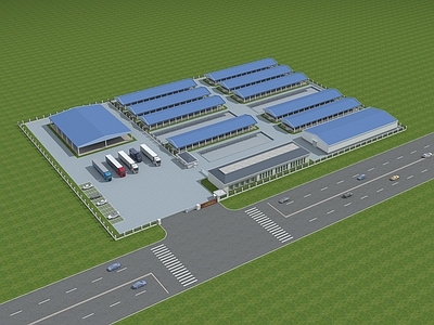 现代厂房 牛棚羊棚养殖场 牛圈 牧场规划鸟瞰图 圈厂养牛场养牛厂