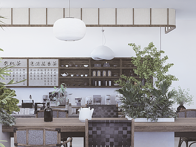 现代奶茶店 岭南建筑茶楼