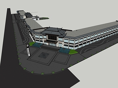 中式售楼处建筑 中式售楼处