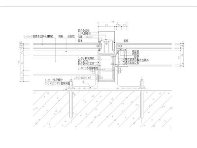玻璃门节点 玻璃幕墙节点 玻璃门节点 施工图