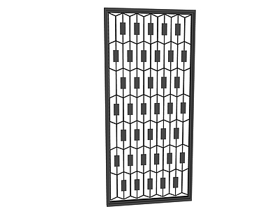 现代其他景观小品 新中式纹样格栅