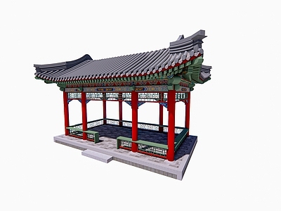 中式古建筑 古建亭子 水榭