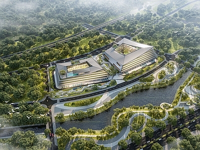 新中式现代联合办公 酒店 建筑 办公建筑