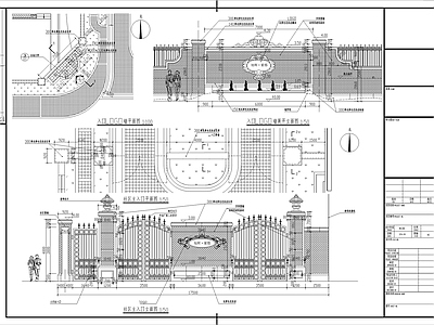 铁艺大门 法式铁艺大门 法式围墙 施工图