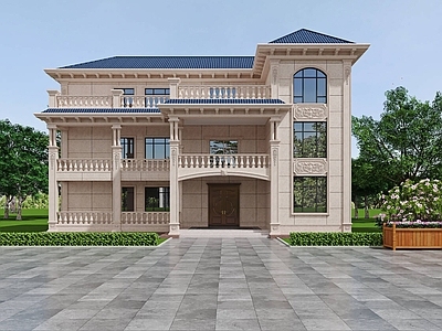 现代别墅外观 别墅外立面 自建房外立面 门头