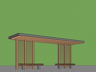 现代廊架 格栅廊架