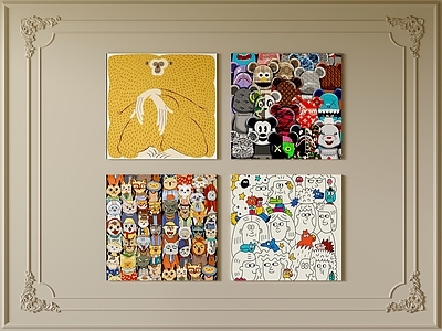现代挂画 油画 客厅挂画 玄关挂画 卧室挂画 挂画组合