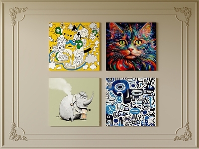 现代挂画 玄关挂画 客厅挂画 卧室挂画 挂画组合 油画
