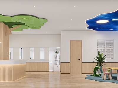 现代幼儿园 幼儿园大厅 幼儿园前台