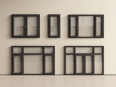 现代平开窗 窗户 平开窗 窗