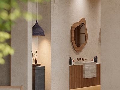 中古侘寂酒店卫生间 酒店公卫 大堂卫生间 民宿卫生间 咖啡店卫生间