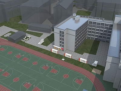 现代单人沙发 植物建筑场景