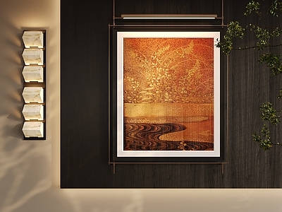 中式中古挂画 字画 油画 画框 茶室挂画 玄关挂画