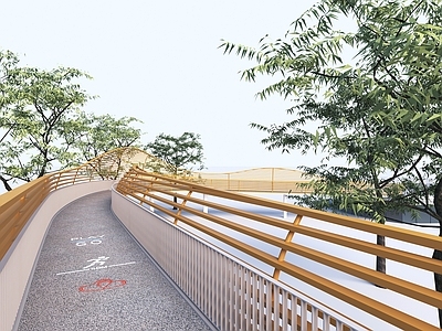 现代景观桥 现代栈桥 栈道 人行天桥 异形桥 公园景区栈桥