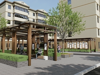 现代廊架 金属廊架 格栅廊架 小区廊架 老小区改造 住宅长廊