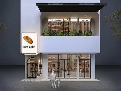 现代轻奢甜品面包店 现代 复古 蛋糕店 面包店 甜品店