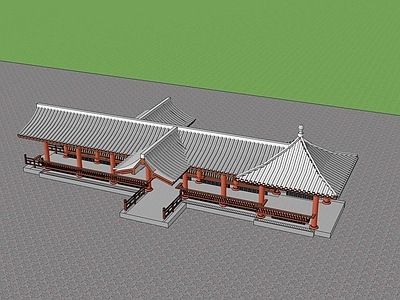 新中式廊架 格栅廊架