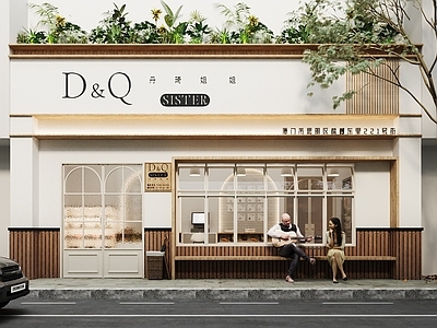 现代门头 蛋糕店 面包烘焙店