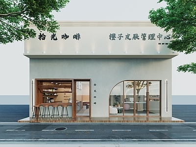 现代门头 咖啡店门头 奶茶店