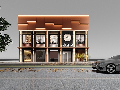 现代门头 火锅店门头 餐饮门头