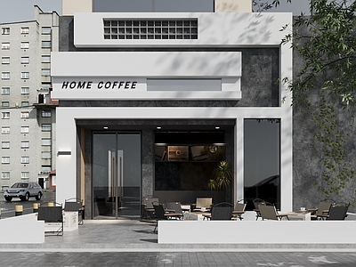 现代门头 咖啡店门头 奶茶店