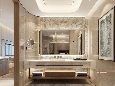 现代酒店卫生间 酒店客房 客房卫生间