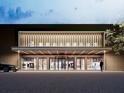 现代门头 餐饮门头 婚礼会馆 宴会厅