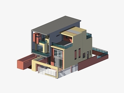 现代别墅外观 独栋别墅 农村自建房 三层别墅 现代别墅