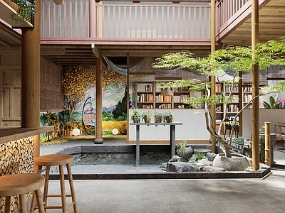 新中式中式会所 庭院