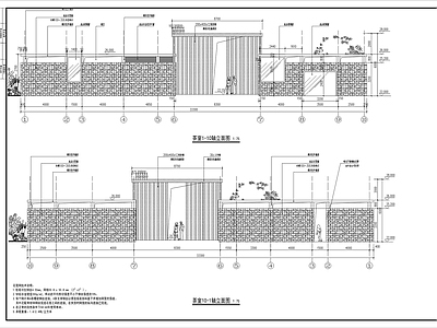 现代其他公共建筑 石笼挡墙服务建筑 石笼外墙公共厕所 施工图
