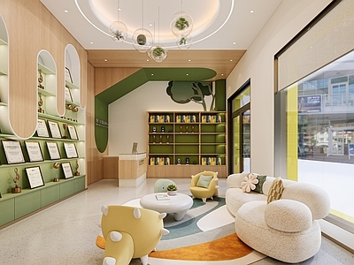 现代原木其他学校空间 托育中心大厅 教室 休息区 荣誉墙