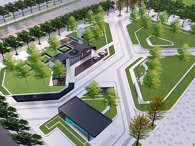 现代口袋公园 口袋公园 城市公园 街角公园