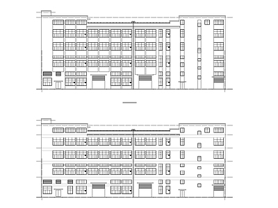 现代办公楼建筑 现代建筑立面图 施工图