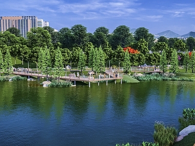 现代滨水景观 沿河绿道 驳岸改造 滨水公园 滨水湿地