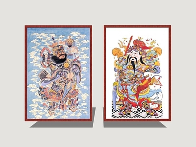 中式其他景观小品 门神 民俗招贴画 年画 传统民俗小品